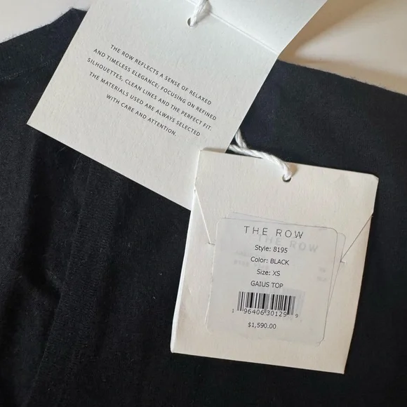 the row gaius black cashmere sweater size xs new with tags $1590